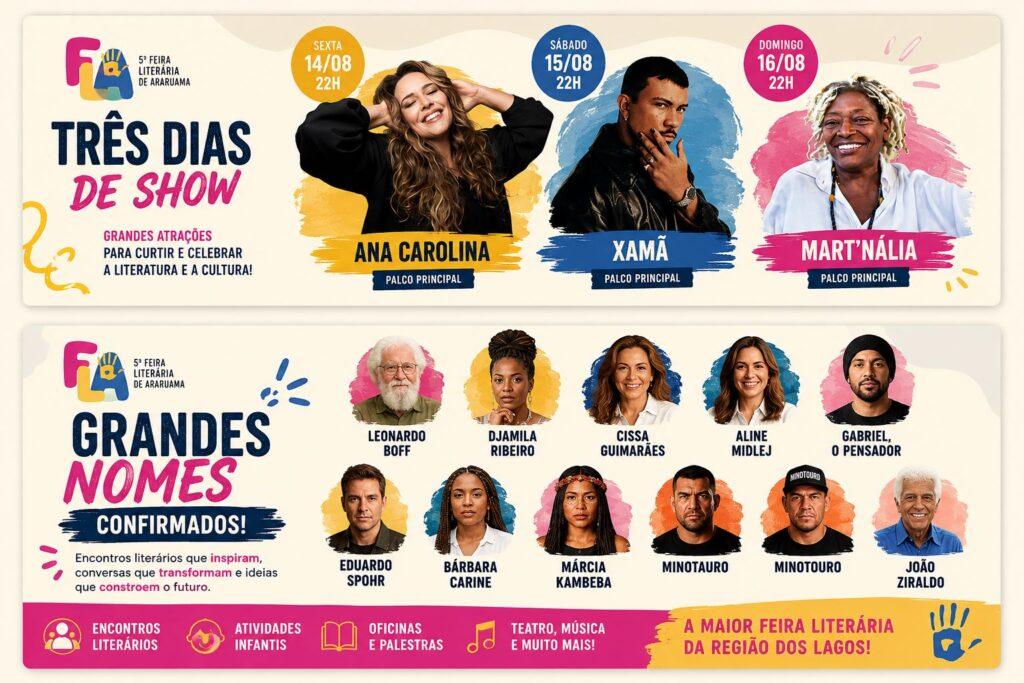 Araruama-Literaria-2026-atracoes-1024x683 Araruama Literária 2026: programação completa, shows, convidados e tudo sobre a FLA Araru
