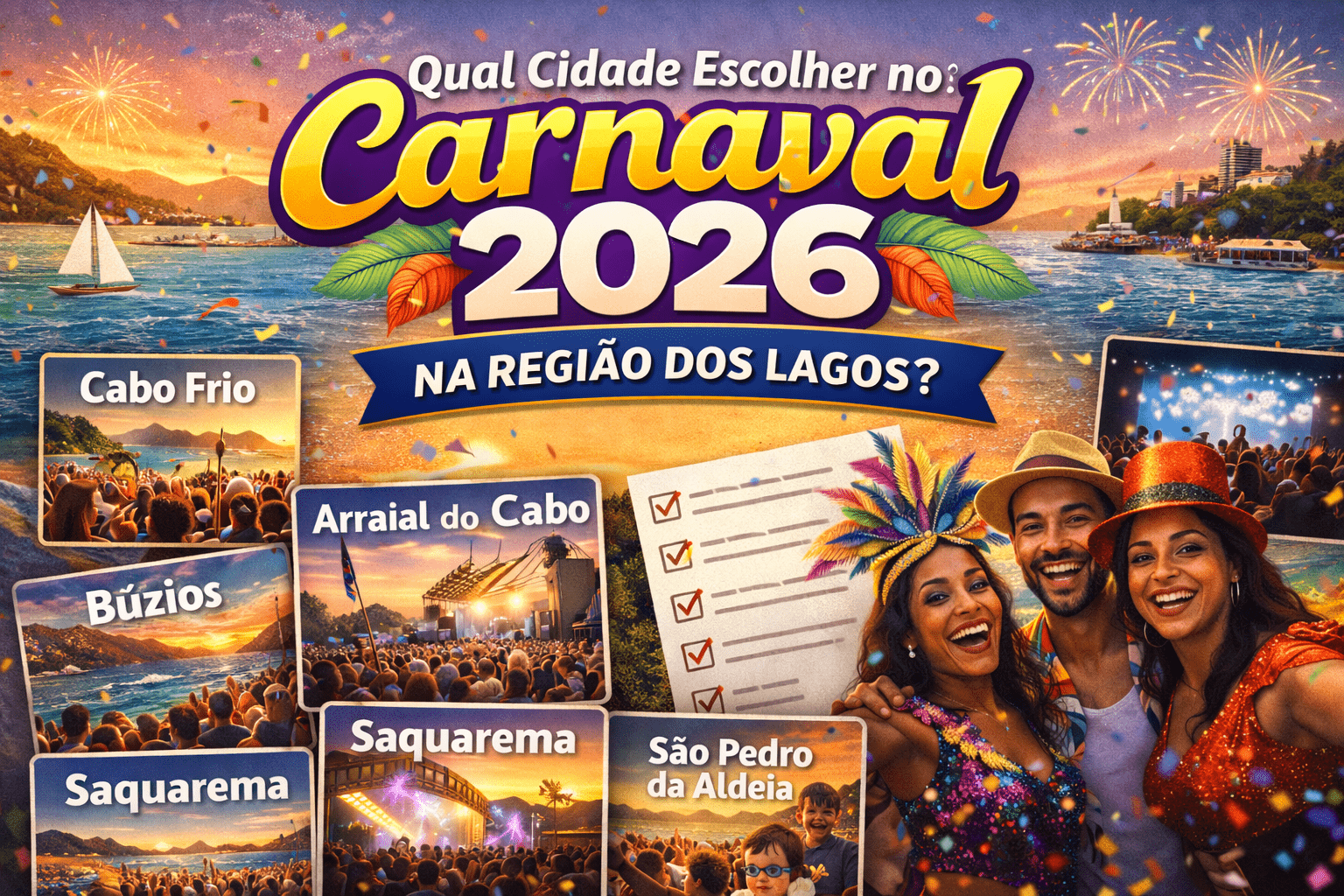 Qual cidade escolher no Carnaval na Região dos Lagos 2026