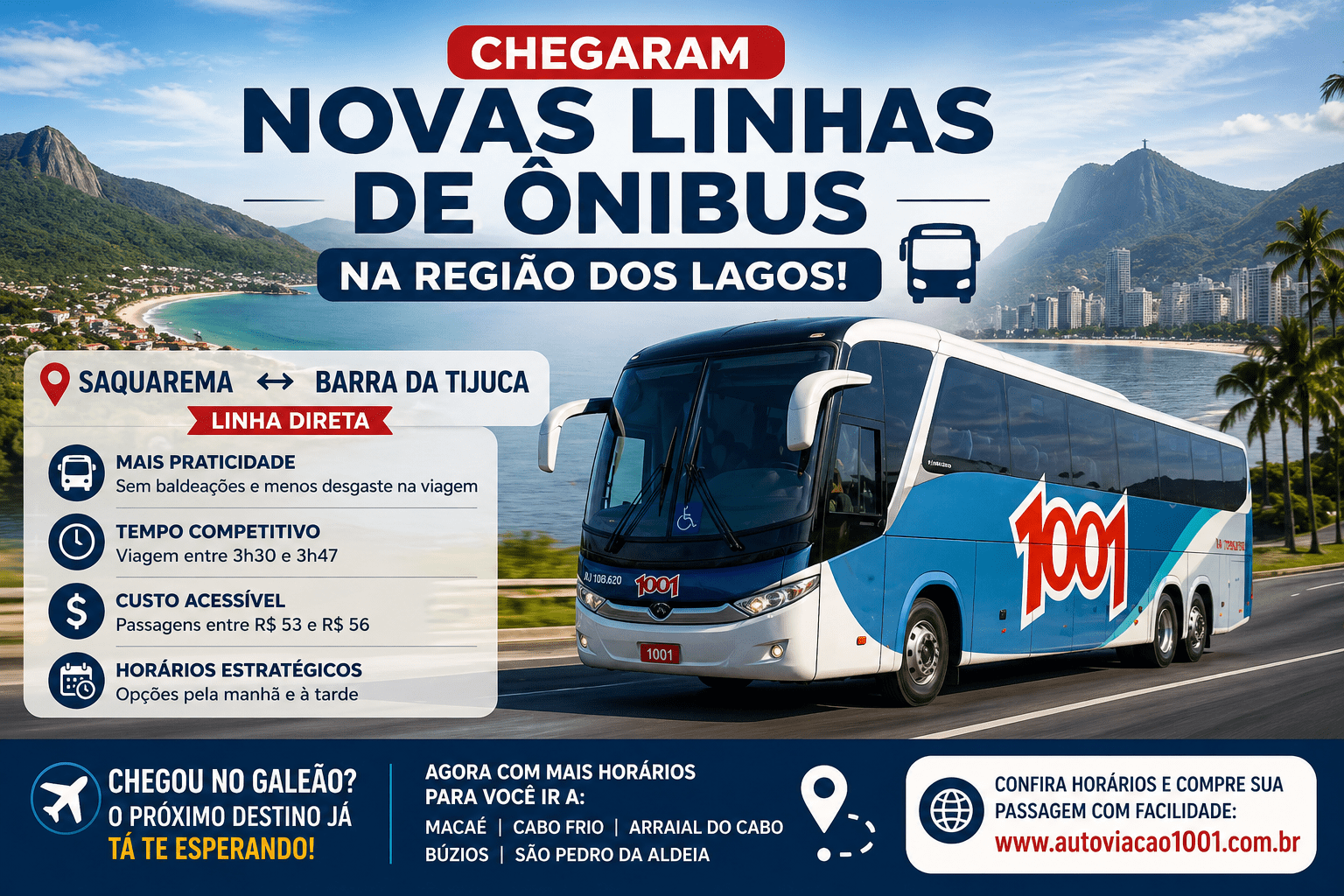 Novas linhas de ônibus na Região dos Lagos