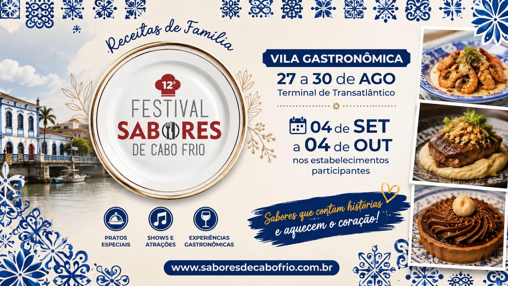Festival Sabores de Cabo Frio 2026 – Vila Gastronômica na Passagem