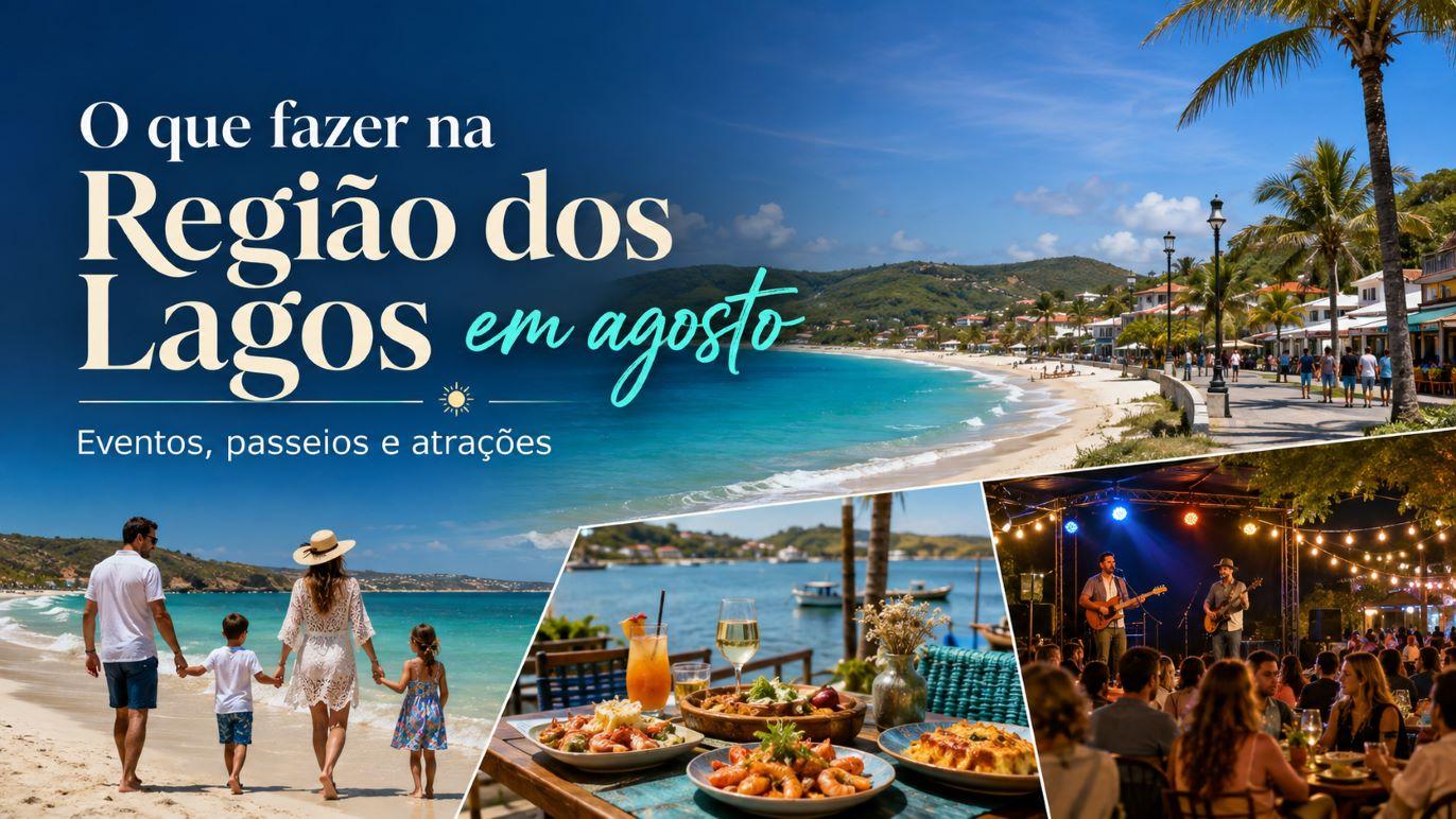 O que fazer na Região dos Lagos em agosto de 2026