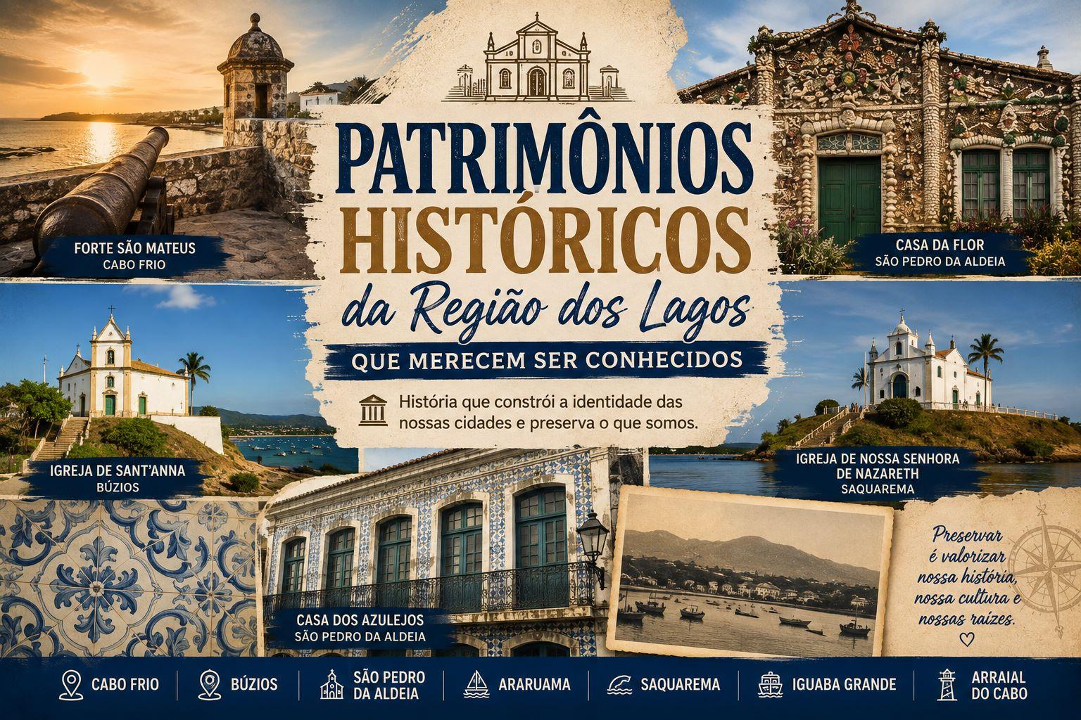 Patrimônios históricos da Região dos Lagos em Cabo Frio, Búzios, São Pedro da Aldeia e Saquarema