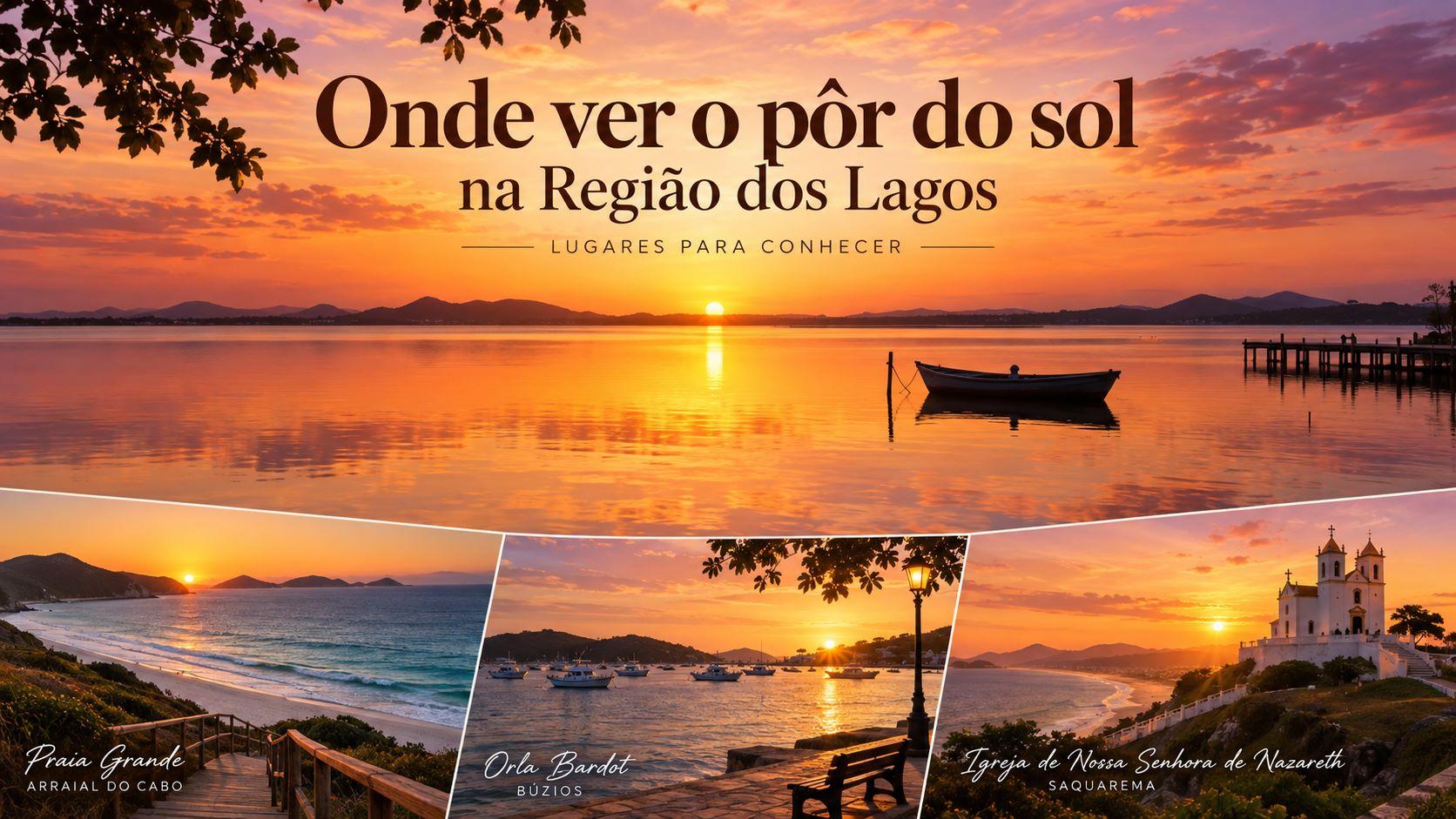 Onde ver o pôr do sol na Região dos Lagos em praias, lagoas e mirantes