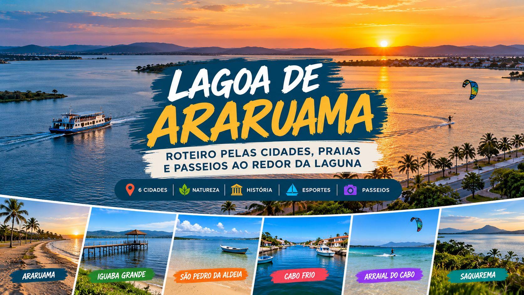 Lagoa de Araruama com praias, cidades e passeios ao redor da laguna